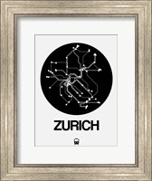 Zurich Black Subway Map Fine Art Print