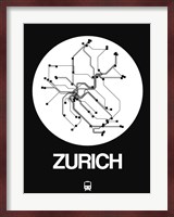 Zurich White Subway Map Fine Art Print