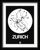 Zurich White Subway Map Fine Art Print