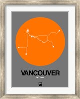 Vancouver Orange Subway Map Fine Art Print