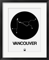 Vancouver Black Subway Map Fine Art Print
