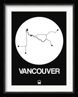 Vancouver White Subway Map Fine Art Print