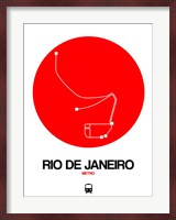 Rio De Janeiro Red Subway Map Fine Art Print