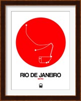 Rio De Janeiro Red Subway Map Fine Art Print