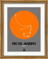 Rio De Janeiro Orange Subway Map Fine Art Print