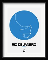 Rio De Janeiro Blue Subway Map Fine Art Print