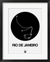 Rio De Janeiro Black Subway Map Fine Art Print