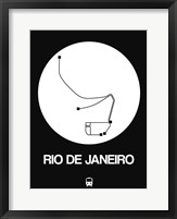 Rio De Janeiro White Subway Map Fine Art Print