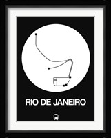 Rio De Janeiro White Subway Map Fine Art Print