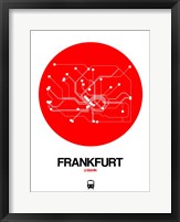 Frankfurt Red Subway Map Fine Art Print