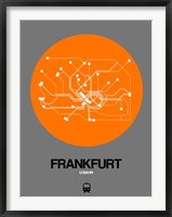 Frankfurt Orange Subway Map Fine Art Print
