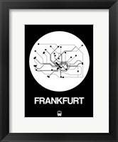 Frankfurt White Subway Map Fine Art Print