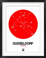 Dusseldorf Red Subway Map Fine Art Print