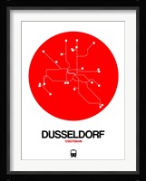 Dusseldorf Red Subway Map Fine Art Print