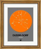 Dusseldorf Orange Subway Map Fine Art Print