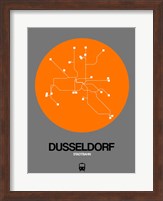 Dusseldorf Orange Subway Map Fine Art Print