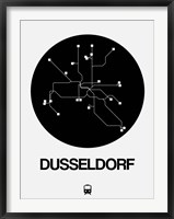 Dusseldorf Black Subway Map Fine Art Print