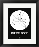 Dusseldorf White Subway Map Fine Art Print