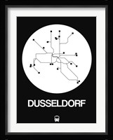 Dusseldorf White Subway Map Fine Art Print
