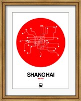 Shanghai Red Subway Map Fine Art Print