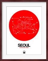 Seoul Red Subway Map Fine Art Print