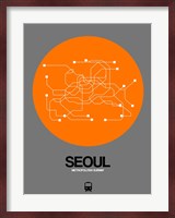 Seoul Orange Subway Map Fine Art Print