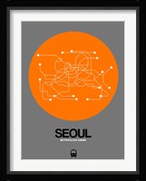 Seoul Orange Subway Map Fine Art Print