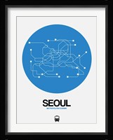 Seoul Blue Subway Map Fine Art Print