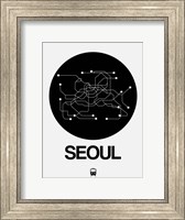 Seoul Black Subway Map Fine Art Print