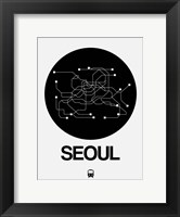 Seoul Black Subway Map Fine Art Print