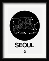 Seoul Black Subway Map Fine Art Print
