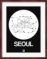 Seoul White Subway Map Fine Art Print