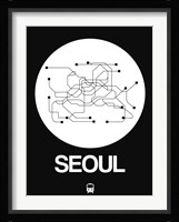 Seoul White Subway Map Fine Art Print