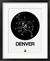 Denver Black Subway Map Fine Art Print