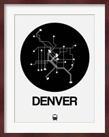 Denver Black Subway Map Fine Art Print