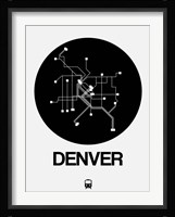 Denver Black Subway Map Fine Art Print