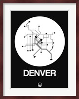 Denver White Subway Map Fine Art Print