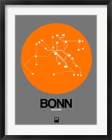 Bonn Orange Subway Map Fine Art Print
