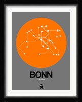 Bonn Orange Subway Map Fine Art Print