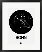 Bonn Black Subway Map Fine Art Print