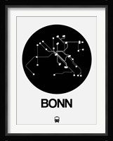 Bonn Black Subway Map Fine Art Print