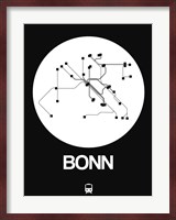 Bonn White Subway Map Fine Art Print