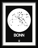 Bonn White Subway Map Fine Art Print