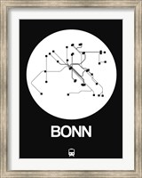 Bonn White Subway Map Fine Art Print