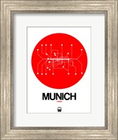 Munich Red Subway Map Fine Art Print