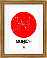 Munich Red Subway Map Fine Art Print