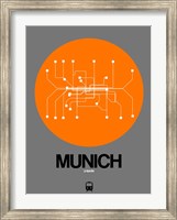 Munich Orange Subway Map Fine Art Print