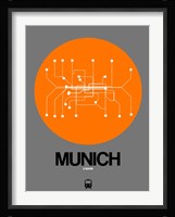 Munich Orange Subway Map Fine Art Print