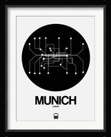 Munich Black Subway Map Fine Art Print