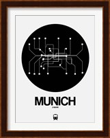 Munich Black Subway Map Fine Art Print